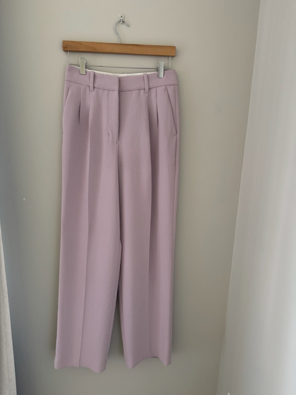 Wilfred Lavender Wide-Leg Pleated Trousers